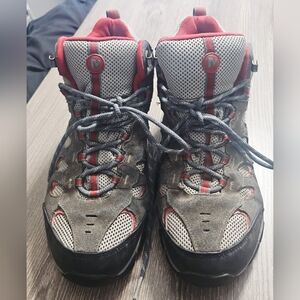 Mens Merrell Ridgepass castlerock mid gtx waterproof hiking boots size 9 tan/red